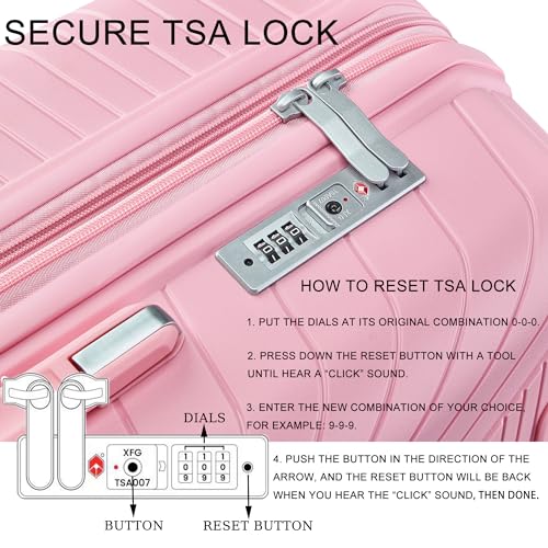 4-Piece Hard Shell Luggage Set, Expandable w/360° Double Spinner Wheels and TSA Locks  (4 colors)