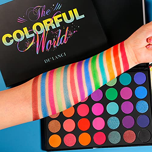 Eyeshadow Palette, 35 Bright Colors Matte Shimmer Eyeshadow Makeup Pallete - Long lasting and High Pigment Silky Powder Eye Shadow Cosmetics Set #35E