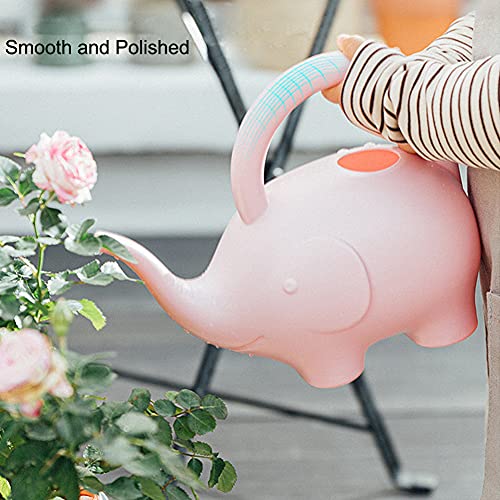 LOYUYU 0.4 Gallon Plastic Watering Can Small Lightweight Cute Indoor Outdoor Garden Plants, Adult Kids Toy Elephant Watering Can STYLE1: Pink