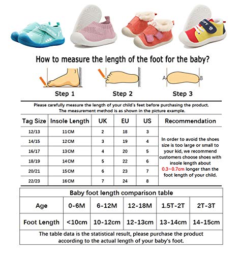 DEBAIJIA Baby First-Walking Shoes 1-4 Years Kid Shoes Trainers Toddler Infant Boys Girls Soft Sole Non Slip Mesh Breathable Lightweight TPR Material Slip-on Sneakers Outdoor