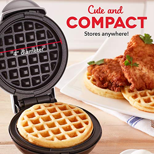 Dash DMW001SL Machine for Individual, Paninis, Hash Browns, & other Mini waffle maker, 4 inch, Silver