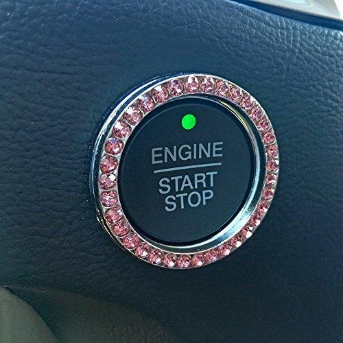 Pink Bling Car Glam Rhinestone Start Button Ring