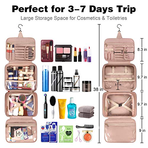 best makeup travel bag 2019 Telena Leather Make Up Portable Bag Waterproof Cosmetic Bags for Women Large Capacity With Handle and Divider Open Lay Flat sized skincare products EACHY Travel Makeup Bag for