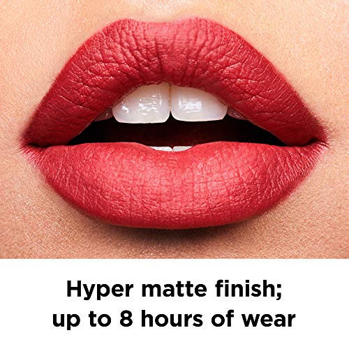 REVLON Ultra HD Lip Mousse Hyper Matte, Longwearing Creamy Liquid Lipstick in Red / Coral, Red Hot (815), 0.2 oz