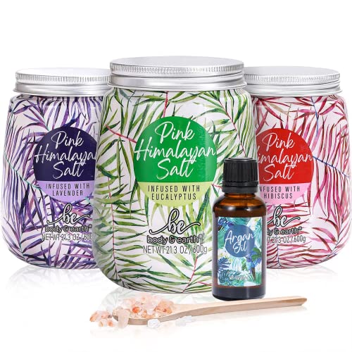 Bath Salt Soaking Solution - Bath Salts with Tea Tree Oil, Eucalyptus Lavender and Hibiscus Scend, Dissolvable Therapy Formulas for Body Care, Bath Set for Women Gift for Mother's Day Gifts