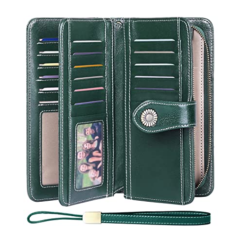 FALAN MULE Women's Wallet Genuine Leather RFID Blocking Large Capacity Trifold Ladies Wallet
