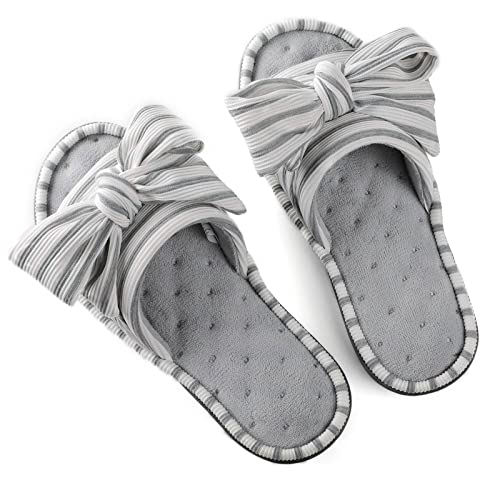 Women's Cute Bowknot Memory Foam Indoor-Outdoor Anti-Skid House Slippers  (8 colors)