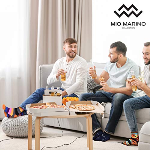 Marino Men's Dress Socks - Colorful Funky Socks for Men - Cotton Fashion Patterned Socks - 12 Pack - Fun Collection - 10-13