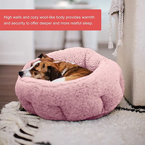 Best Friends by Sheri OrthoComfort Deep Dish Cuddler (20x20x12") - Self-Warming Cat and Dog Bed, Pink