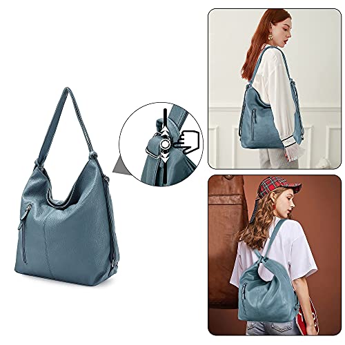 Purse for Women Convertible Backpack Purses and Handbags - Light Blue
