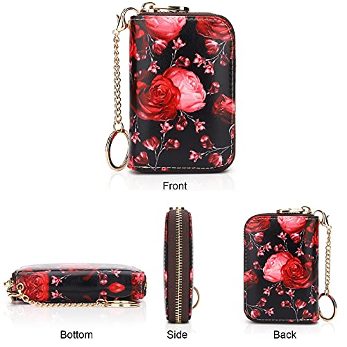 APHISON RFID Credit Card Holder Wallets for Women Leather Cartoon Patterns Zipper Card Case for Ladies Girls / Gift Box 7-078