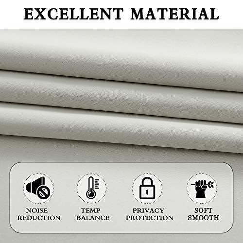 DONREN 45 Inch Length Curtains Light Gray Blackout Curtains Drapes- All Season Thermal Insulated Rod Pocket Blackout Curtain Panels for Kids Room,2 Panels