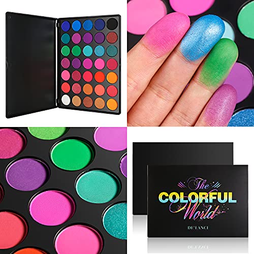Eyeshadow Palette, 35 Bright Colors Matte Shimmer Eyeshadow Makeup Pallete - Long lasting and High Pigment Silky Powder Eye Shadow Cosmetics Set #35E