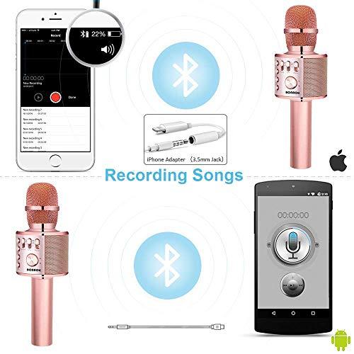 BONAOK Wireless Bluetooth Karaoke Microphone 3in1 Portable