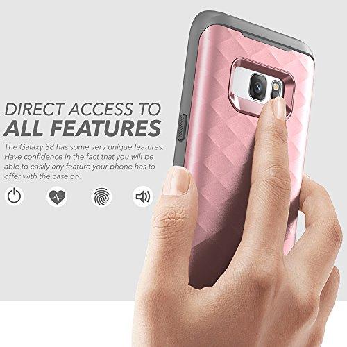 Galaxy S7 Edge Case, Rugged Case with Built-in Screen Protector (Rose Gold) - Pink and Caboodle