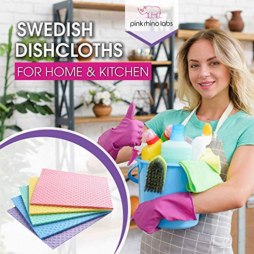 Spongy Swedish Dishcloths for Kitchen, 10-Pack, 4 colors