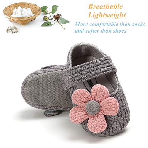 Infant Baby Girl Shoes, Flowers Baby Mary Jane Flats Princess Dress Shoes Soft Sole Baby Crib Shoes