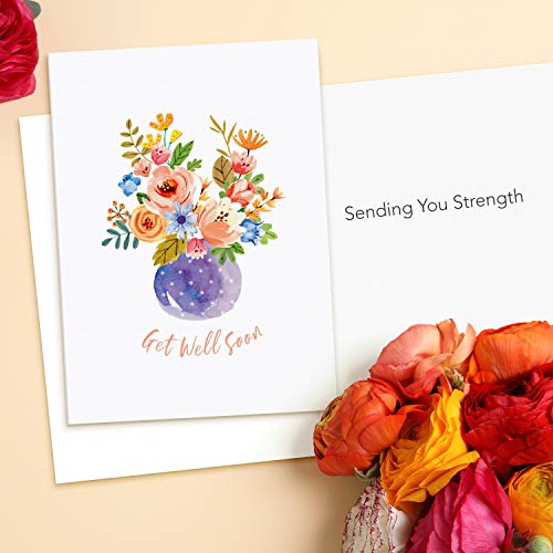 Sweetzer & Orange Bulk Get Well Cards With Envelopes. 24 Get Well Soon Card Assortment. 300gsm Note Cards and Envelopes (120gsm). Thick Greeting Cards and Envelopes, Feel Better Soon Cards.