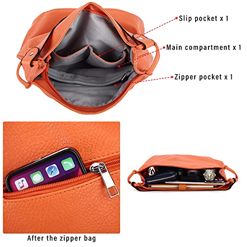 Purse for Women Convertible Backpack Purses and Handbags Crossbody Shoulder Bag - Orange