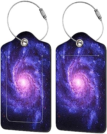 2-Pack Luggage Tags w/Privacy Flap, Name ID Label and Metal Loop  (8 styles)
