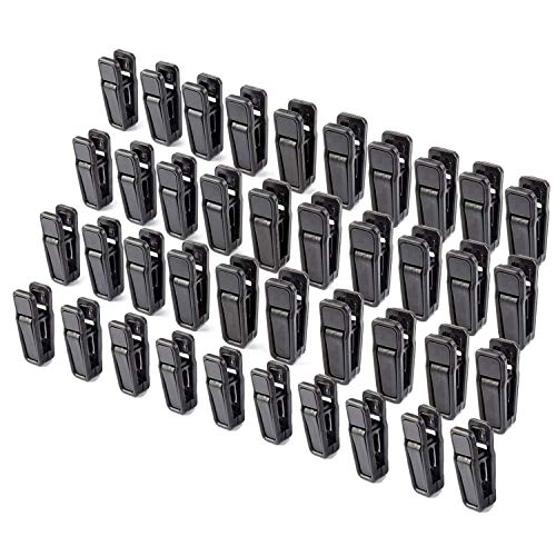 KISEER Plastic Baby Hanger Clips, 40 Pcs Slim-line Finger Clips Set Clothes Hanger Velvet Hanger (Black)