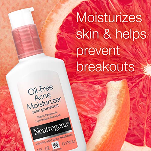 Neutrogena Oil-Free Acne Facial Moisturizer, Pink Grapefruit, 4oz