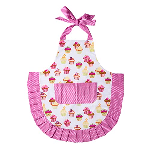Cupcake Apron, Cotton Women's Apron with Pocket, Kitchen Aprons for Cooking Baking (Cupcake)