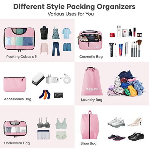 8 Set Packing Cubes for Suitcases and Carry On, Organizers for Travel Essentials  (20 colors)
