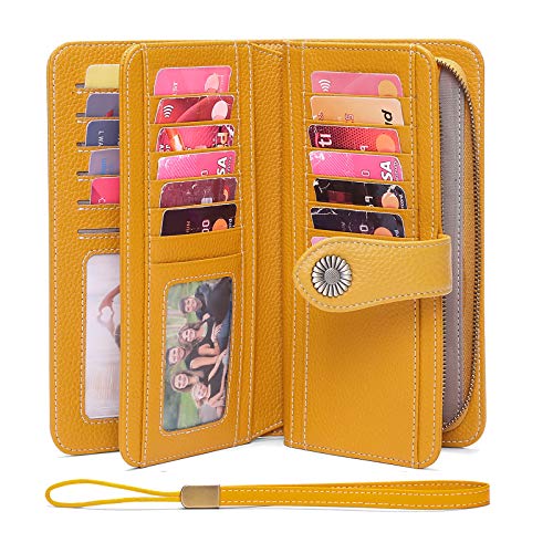 FALAN MULE Women's Wallet Genuine Leather RFID Blocking Large Capacity Trifold Ladies Wallet