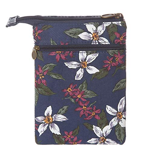 Cell Phone Purse Wallet Lace Canvas Small Crossbody Bags For Women (A-Blue)