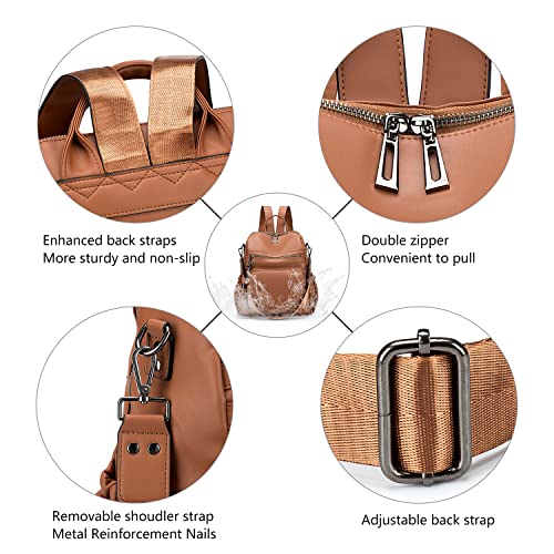 Roulens Women's Fashion Backpack Purses Fashion Leather Large Design Ladies College Shoulder Bags PU Leather Travel bag