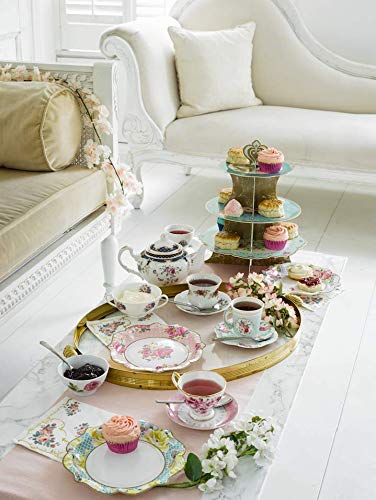 Talking Tables Truly Scrumptious Vintage Floral Small 6.75 Paper Plates in 6 Designs for a Tea Party or Picnic, Multicolor (24 Pack)