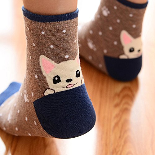 Women's Cute Cool Funny Animal Print Socks, Pack of 5