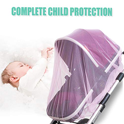 Mosquito Net for Stroller - 2 Pack Durable Baby Stroller Mosquito Net - Perfect Bug Net for Strollers, Bassinets, Cradles, Playards, Pack N Plays and Portable Mini Crib (Pink) …