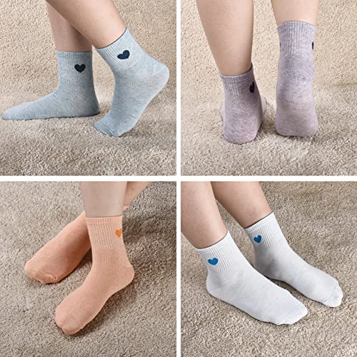 Corlap Women's Crew Socks Ankle High Cotton Fun Cute Athletic Running Socks Gifts For Women (5-Pairs With gifts Box)