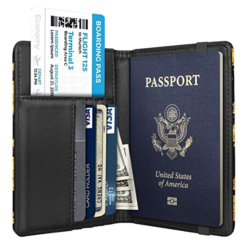 Passport Holder Cover,Traveling Passport Case Cute Passport Wallet for Women,Sunflower