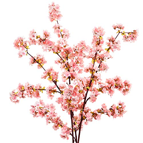 Sunm boutique Plum Blossom Artificial Flowers Simulation Flower Table Decoration Accessories Party Beach Theme Decorations Artificial Cherry Blossom Flower (Pink Cherry Blossom, Pack of 3)