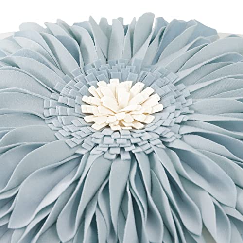 OiseauVoler 3D Sunflower Handmade Throw Pillow Covers Floral Pillowcases Decorative Pillow Shams Home Couch Bed Living Room Decor 18x18 Inch Blue