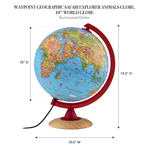 Waypoint Geographic Safari Explorer Animals Globe for Children's Globe with 100's of Animal Illustrations