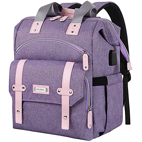 RFID Blocking Women's Water Resistant Laptop Backpack w/USB Charging Port  (8 colors)