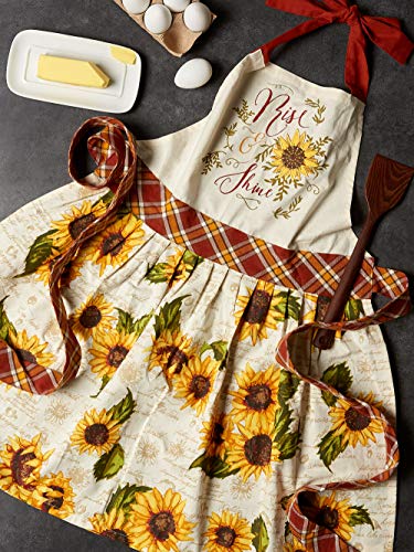 DII Skirted Apron 100% Cotton Protect Your Clothing While Entertaining, Cooking or Cleaning with This Trendy, Fashionable Kitchen Staple, One Size Fits Most, Rise and Shine