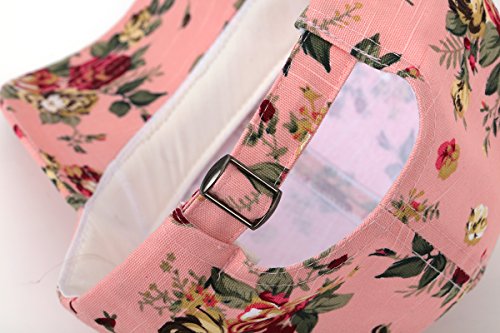 Pink Floral Print Adjustable Cotton Baseball Cap
