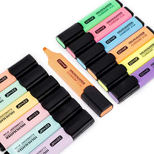 Highlighter Set, 12 Assorted Bright Colors, Quick Dry, Chisel Tip