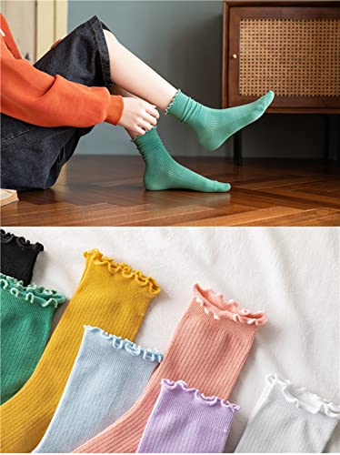 GuaziV Women's Cotton Socks, 5-8 Pairs Womens Fun Novelty Crew Colorful Patterns Super Soft Fashion Casual Socks (style 01)