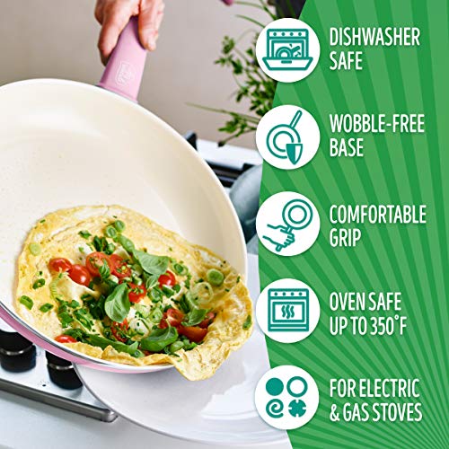 Healthy Ceramic Nonstick 7-inch & 10-inch Frying Pan/Skillet Set  (8 colors)