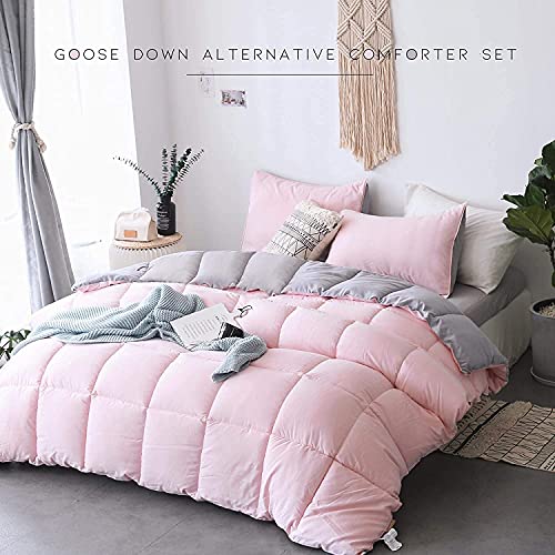 All Season Down Alternative Reversible Quilted Comforter Set w/Shams  (17 colors)