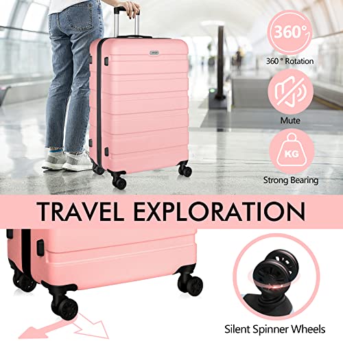 3-Pc Hard Shell Lightweight Suitcase Luggage Set with 4 Spinner Wheels and TSA Locks  (12 colors)