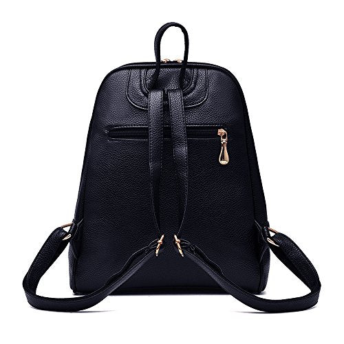 Nevenka Brand Women Bags Backpack Purse PU Leather Zipper Bags Casual Backpacks Shoulder Bags (Navy Peony)