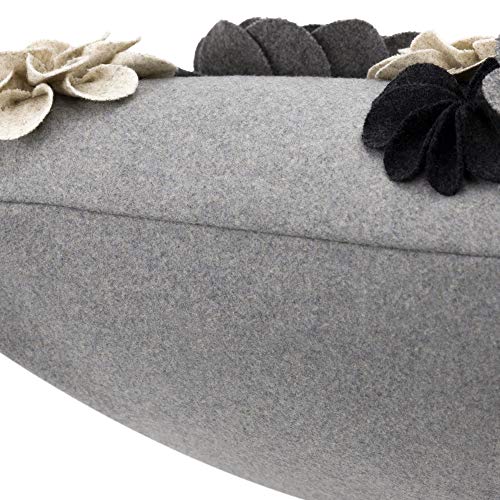 KINGROSE 3D Flower Throw Pillow Cover Decorative Pillow Case Elegant Cushion Cover for Home Decor Sofa Couch Bedroom 12 X 20 Inches Grey