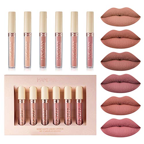 6 Pcs Nude Colors Long Lasting, Waterproof Liquid Lip Gloss Set